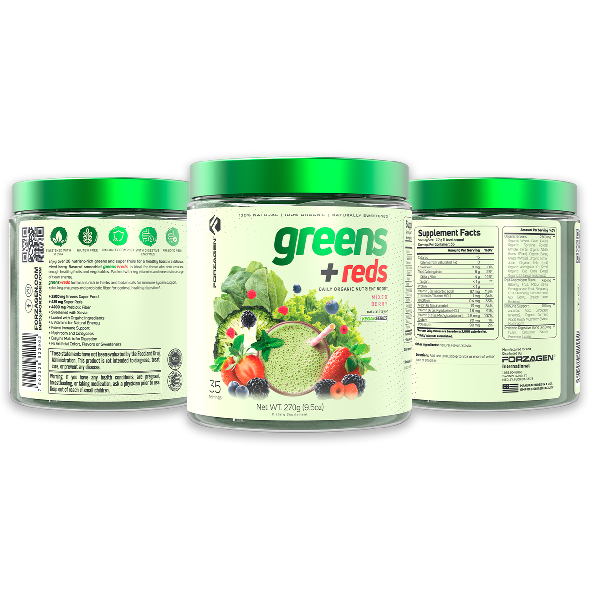 Vegan Greens + Reds Superfood 35 Servings – FORZAGEN