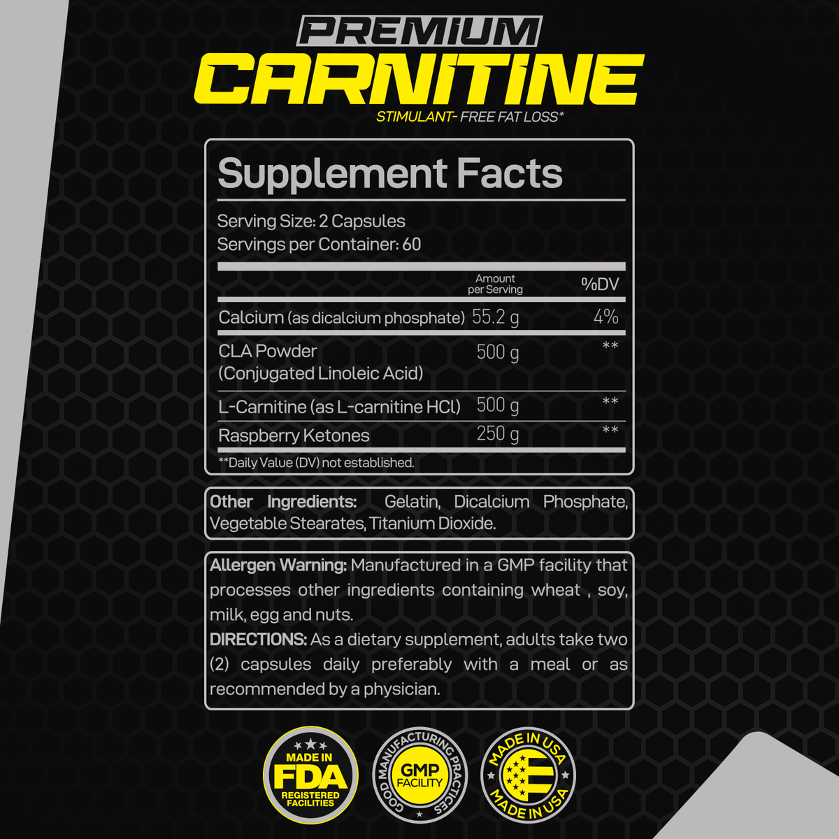 premium l carnitina Forzagen | Premium L-Carnitina | 240 mg de L-Carnitina | 60 Servicios |  Pre-Entrenamiento | Con Cetonas de Frambuesa - Café Verde - Picolinato de  Cromo main image 1