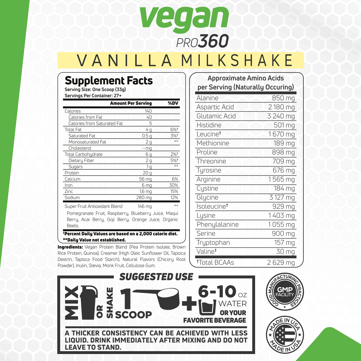 Vegan Protein Plant Based Pro 360🌱 NEW & IMPROVED FORMULA