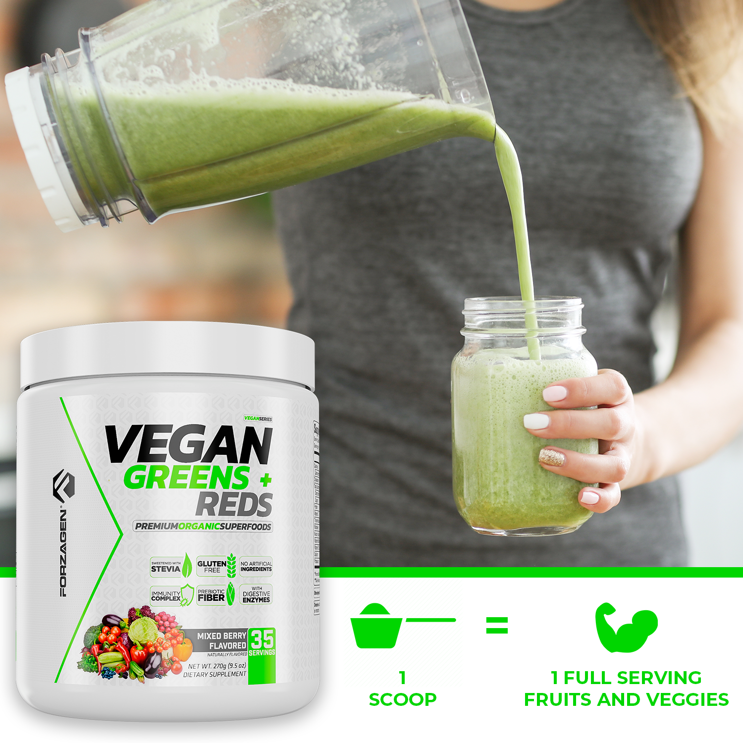 periskop Tage en risiko Tåget Vegan Greens + Reds Superfood 35 Servings – FORZAGEN